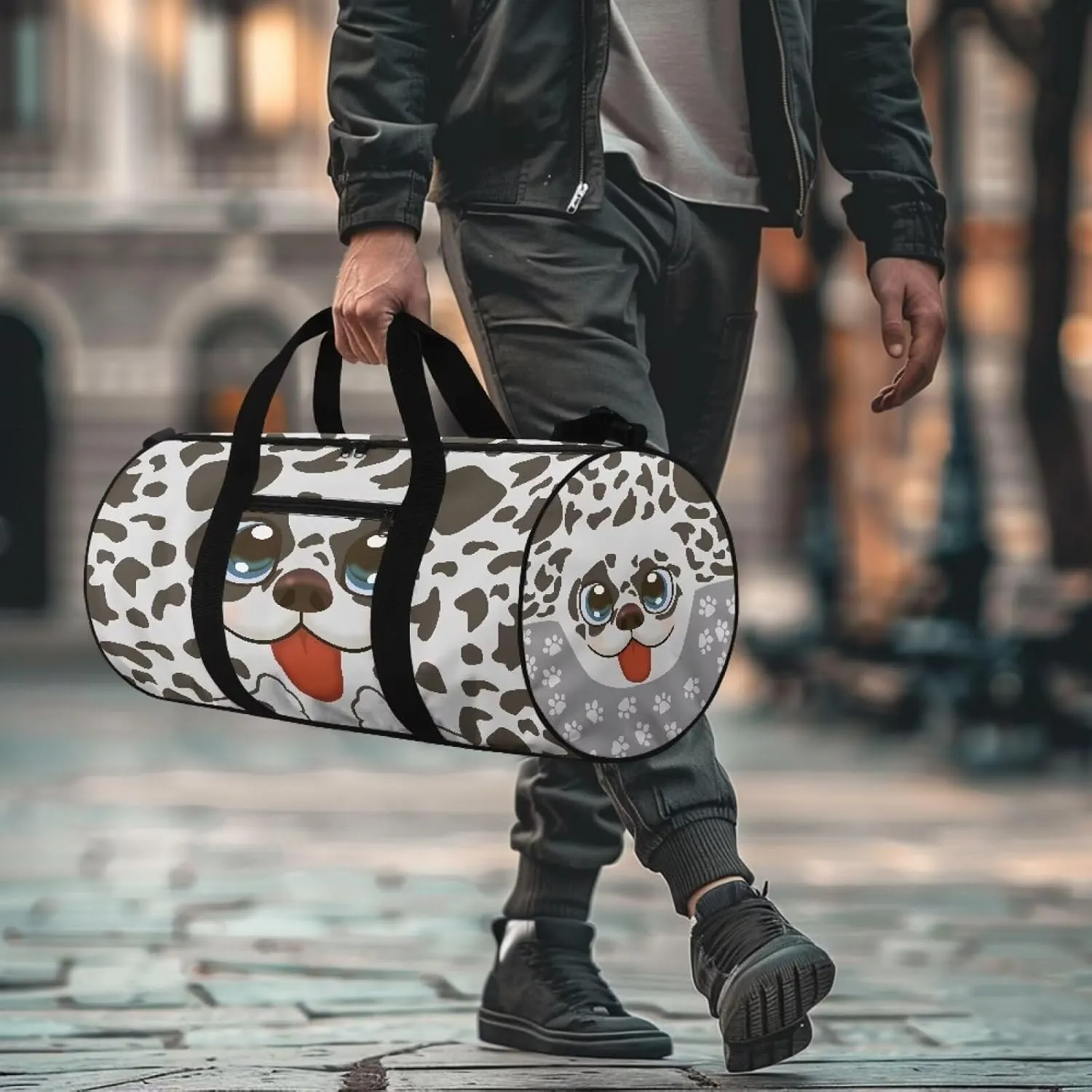 Cute Dogs Print Carry On Bag, Large Travel Duffle Bag, Wrinkle-Resistant and Wear-Resistant Tote Bag for Travel, Sports, Camping
