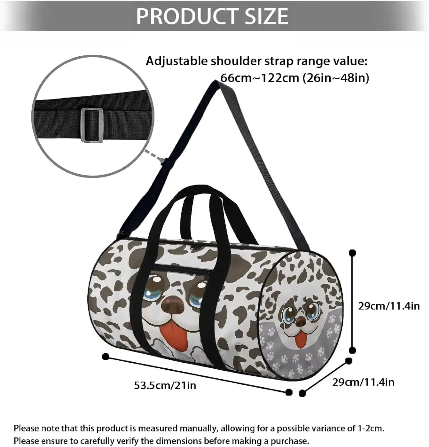 Cute Dogs Print Carry On Bag, Large Travel Duffle Bag, Wrinkle-Resistant and Wear-Resistant Tote Bag for Travel, Sports, Camping