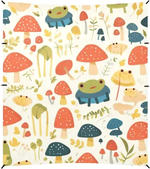 Cute Frogs and Safari Mushrooms Smoke Beach Tent & Canopy UPF50  Protection Easy Setup Sun Shade Includes Sand Shovel, Sandbags, Stability Poles for Backyard, Grassland, Park