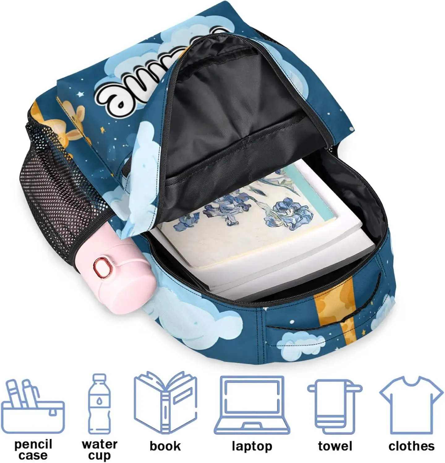 Cute Giraffe Large Backpack Fashion Travel Backpacks for Business Women Men Casual Laptop Bag Waterproof Lightweight Shoulder Bags 16in