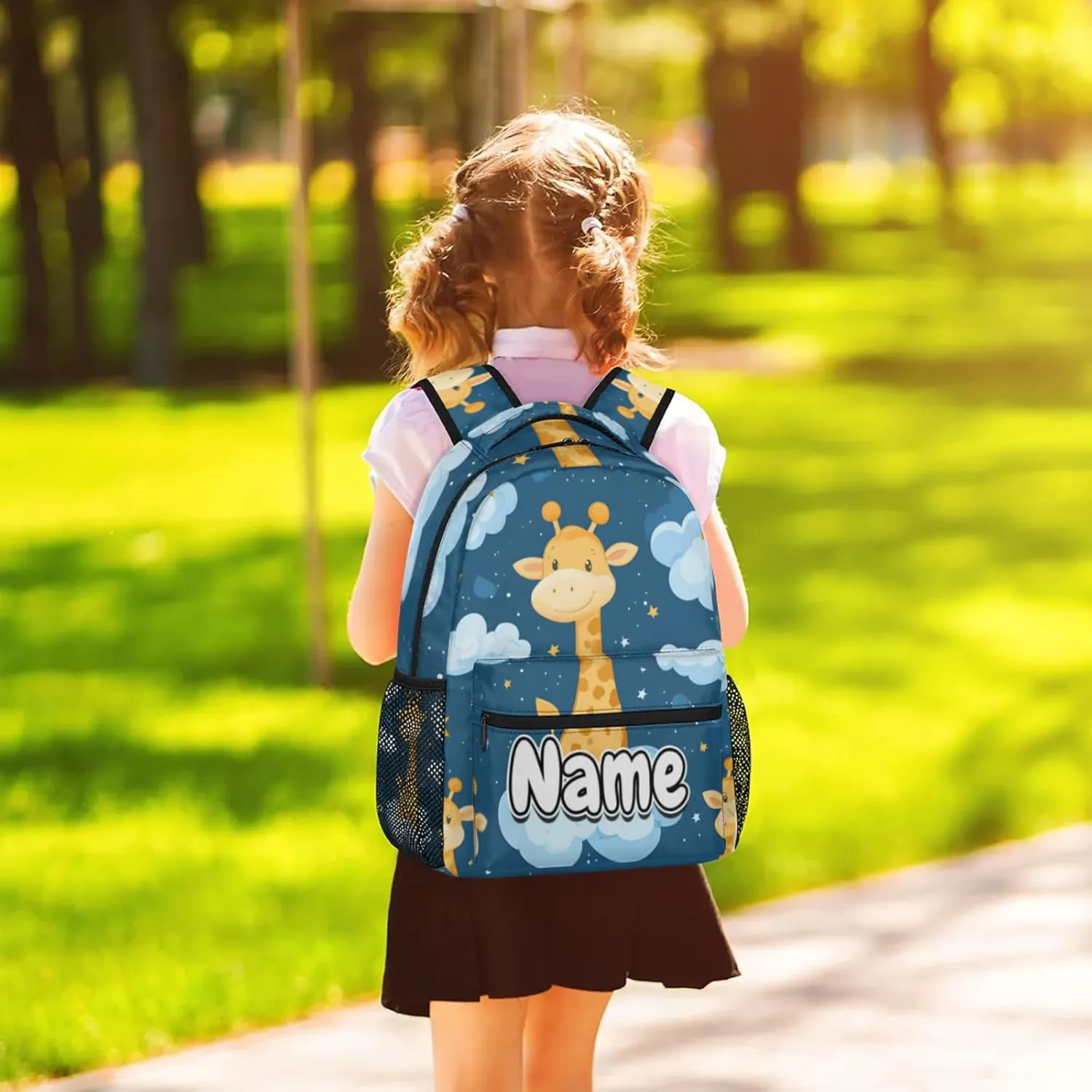 Cute Giraffe Large Backpack Fashion Travel Backpacks for Business Women Men Casual Laptop Bag Waterproof Lightweight Shoulder Bags 16in