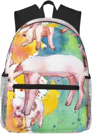 Cute Pink Pig Lightweight Packable Backpack Travel Casual Hiking Daypack Foldable Backpack For Men Women