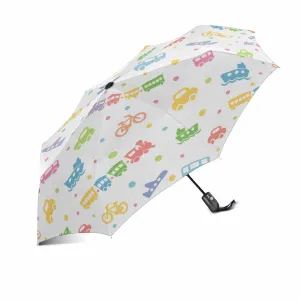 cute toy-transport pattern totes umbrella automatic windproof foldable