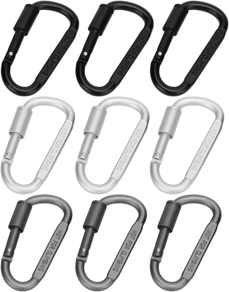 D Shaped Buckle Carabiner, Quick Hanging Lock Outdoor Equipment Tool Aluminum Alloy Carabiner for Attaching to Backpacks Key Rings and Water Bottles