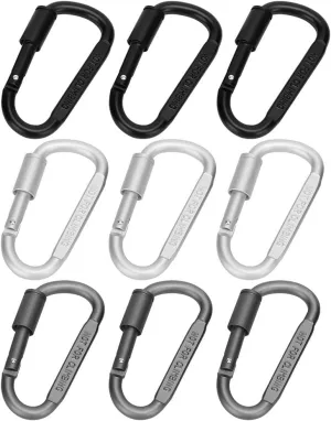 D Shaped Buckle Carabiner, Quick Hanging Lock Outdoor Equipment Tool Aluminum Alloy Carabiner for Attaching to Backpacks Key Rings and Water Bottles