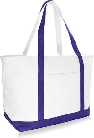 DALIX 23" Premium 24 oz. Cotton Canvas Shopping Tote Bag