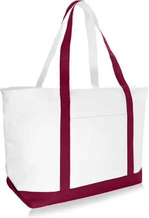 DALIX 23" Premium 24 oz. Cotton Canvas Shopping Tote Bag