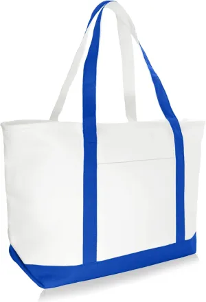 DALIX 23" Premium 24 oz. Cotton Canvas Shopping Tote Bag