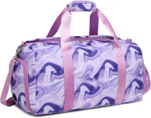 Dance Bag Sports Gym Bag Travel Duffel Bags Ballet Bag for Girls Overnight Weekender Bags with Shoe Compartment Waterproof （Purple）