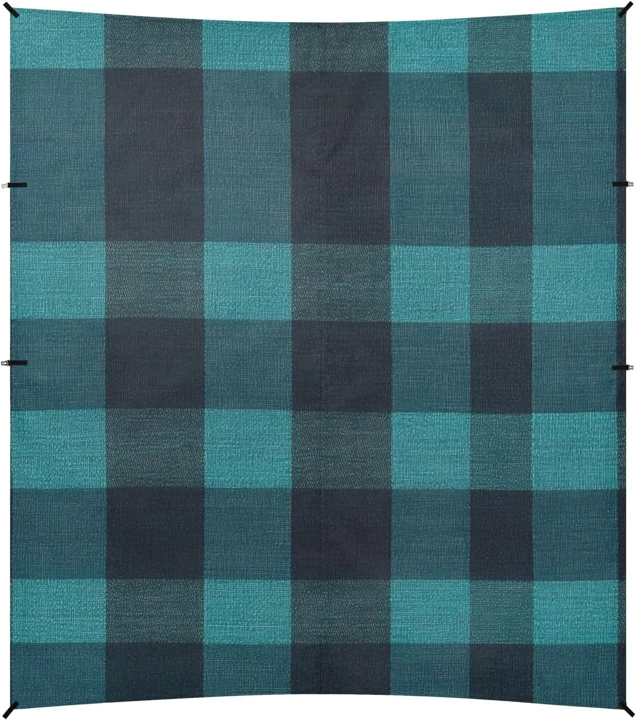 Darkcyan Buffalo Plaid Check Tartan Scotland Beach Tent UPF50  Protection Lightweight Portable Sun Shelter with Sand Shovel for Camping, Picnics, Backyard