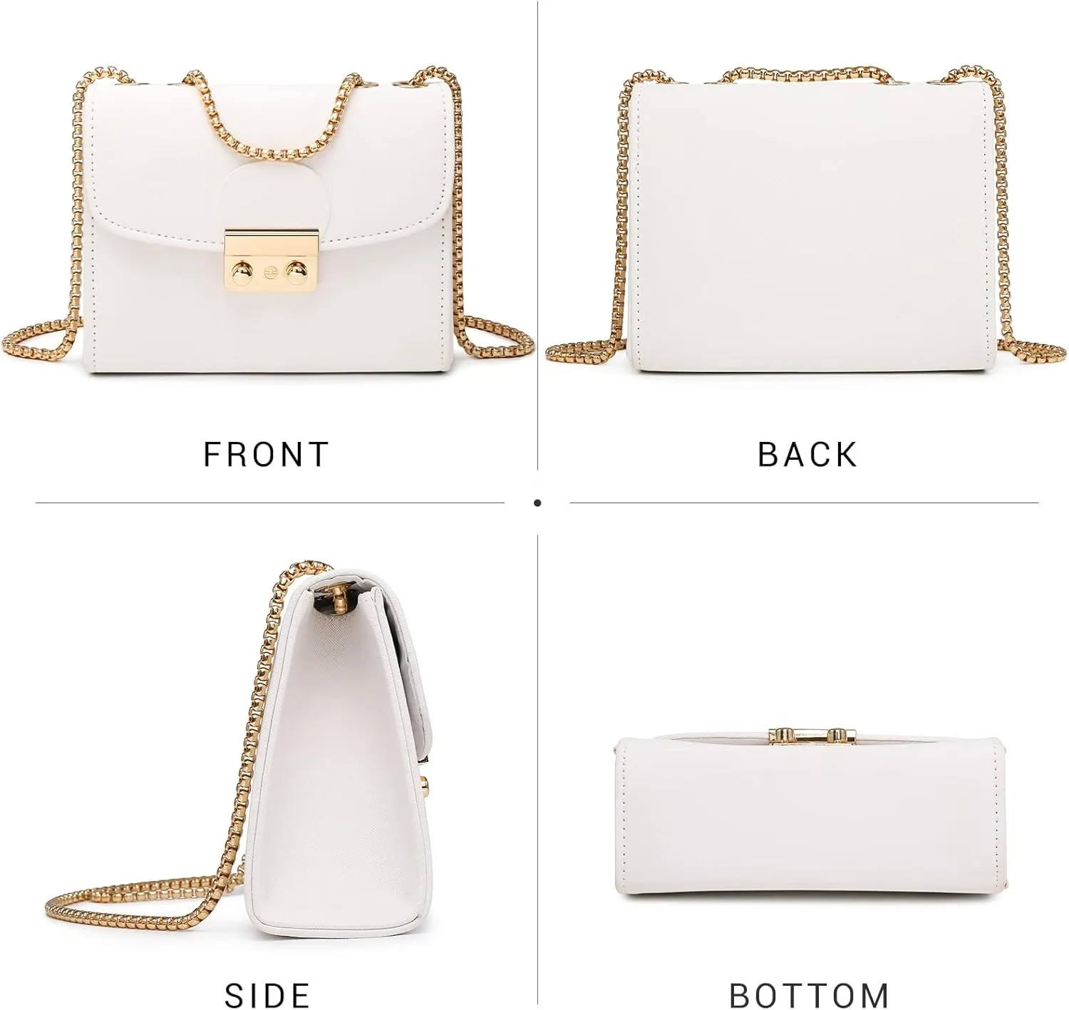 Dasein Women Small Crossbody Bag Designer Evening Bag Clutch Purse Handbag for Wedding/Prom/Party with Double Chain Strap