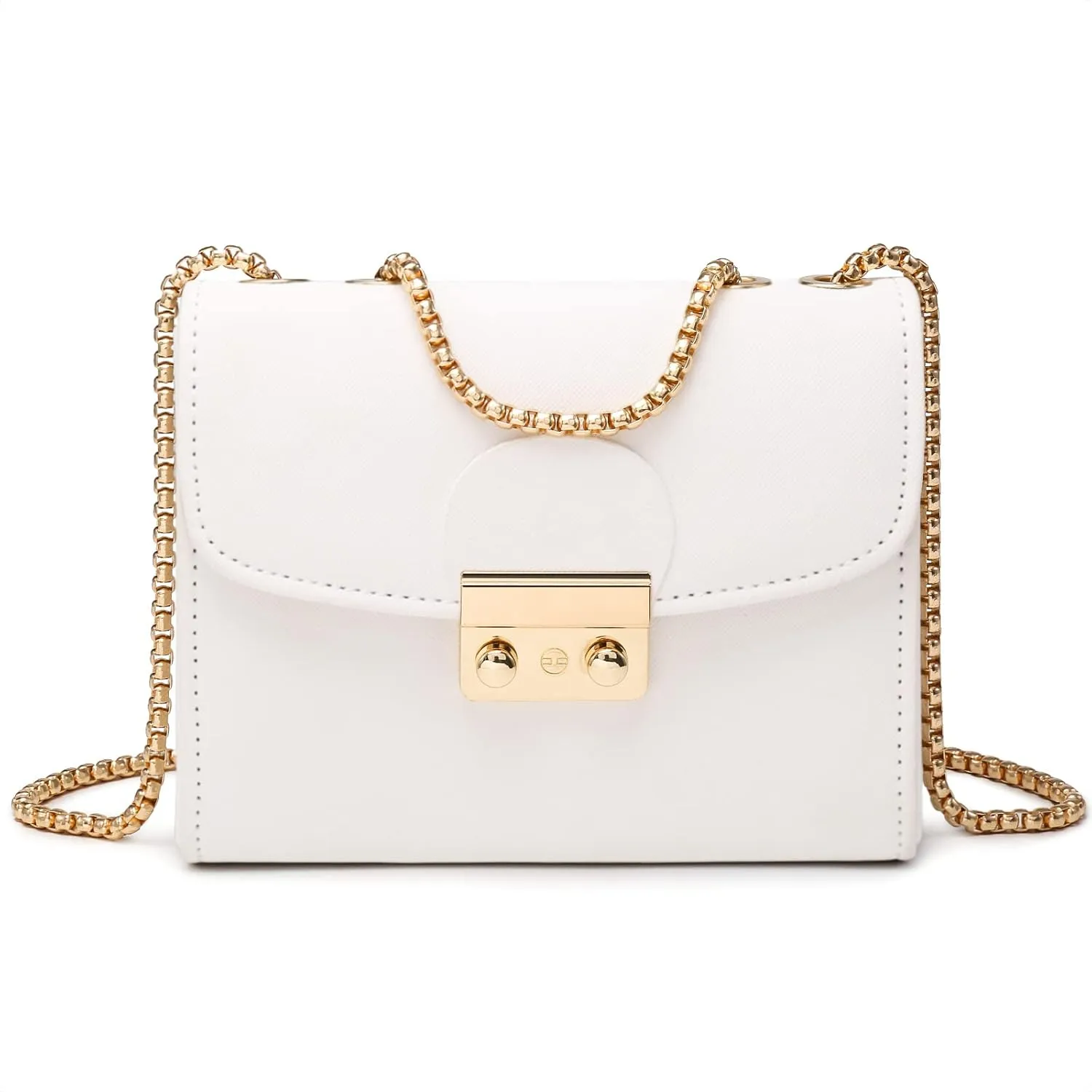 Dasein Women Small Crossbody Bag Designer Evening Bag Clutch Purse Handbag for Wedding/Prom/Party with Double Chain Strap