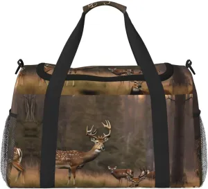 Deer Hunting print Carry on Bag Underseat Personal Item Bag Travel Duffel Bag Gym Carry On Sports Bag