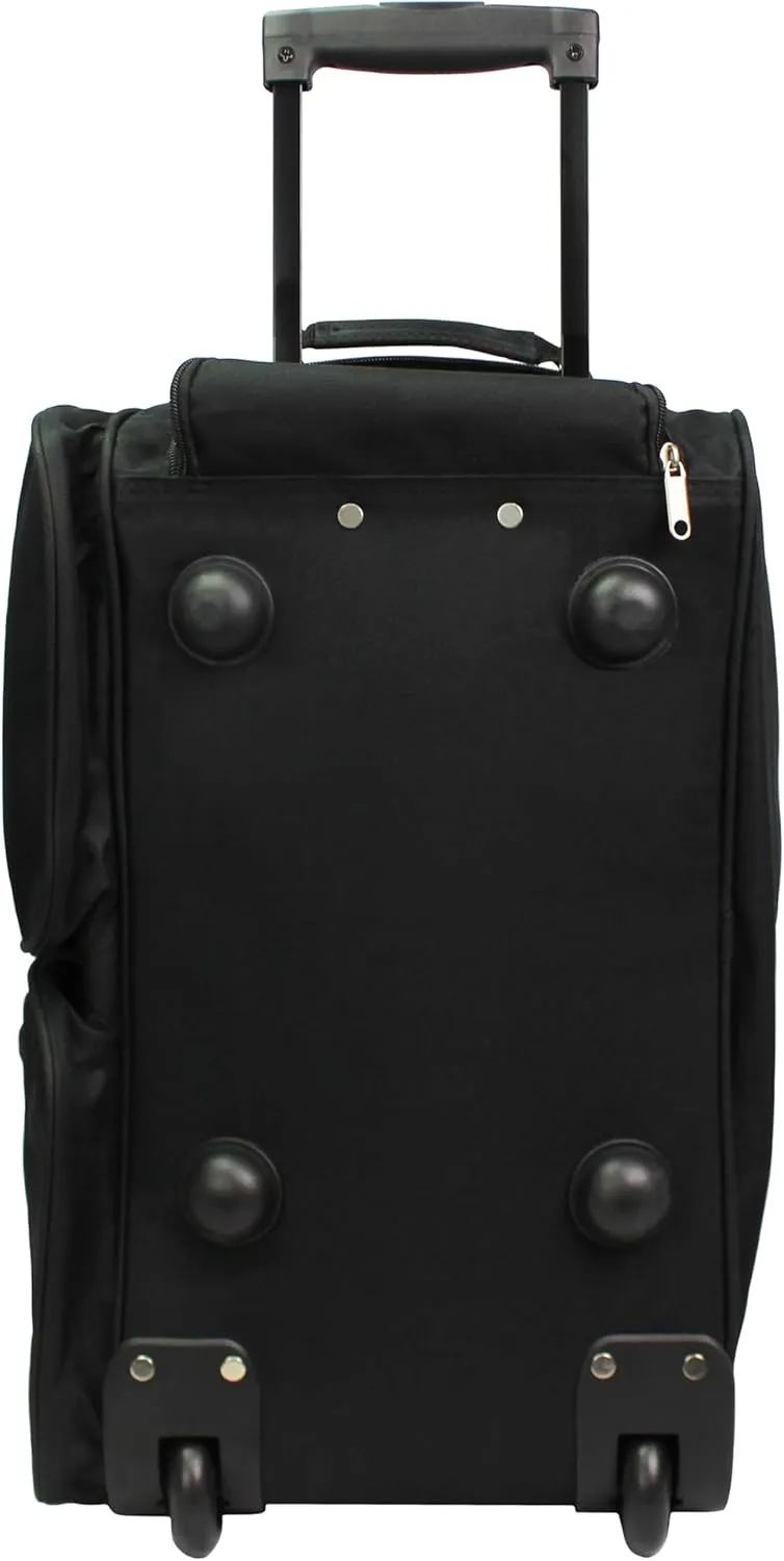 Dejuno 28-Inch Rolling Duffle Bag, Black, Large