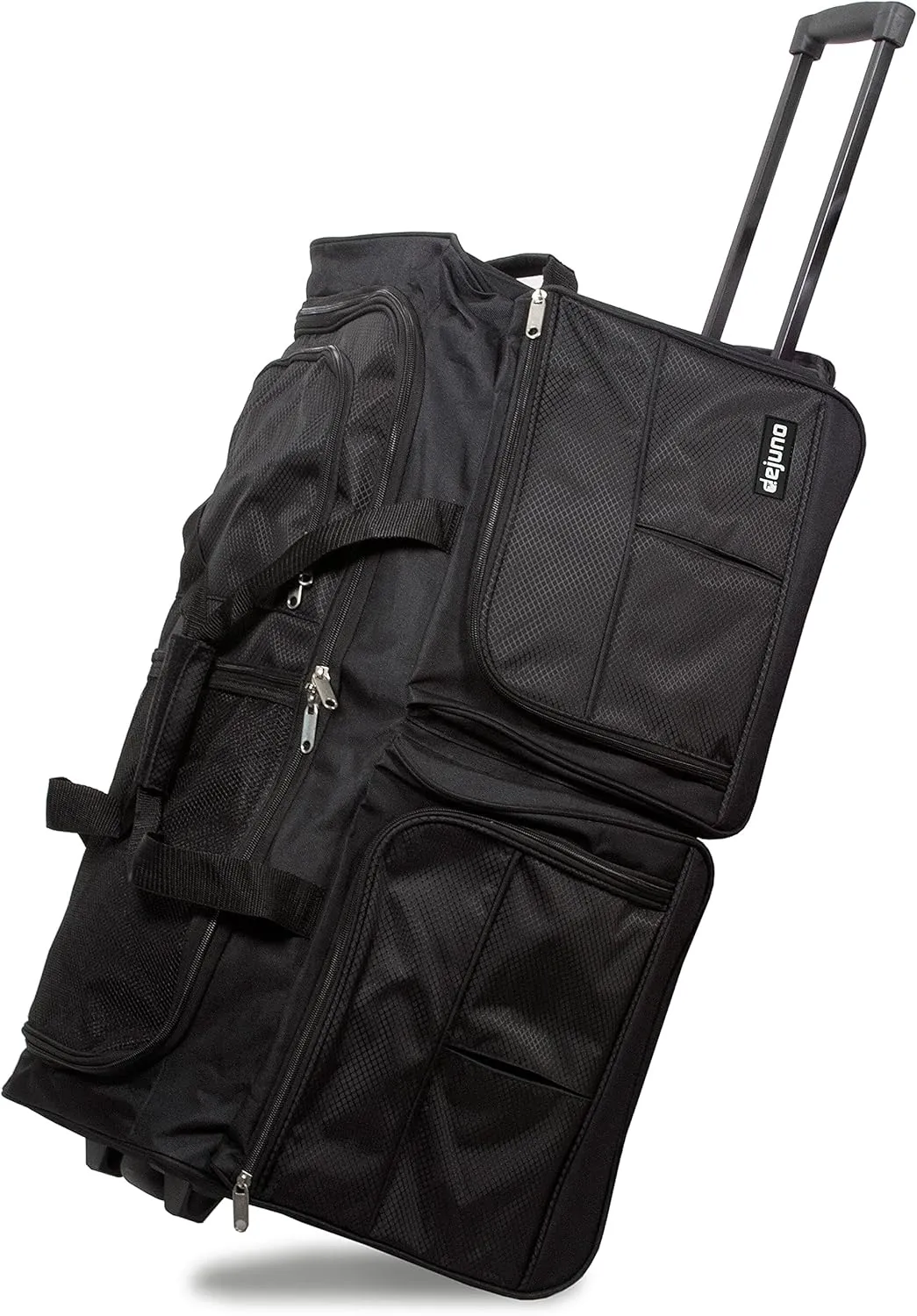 Dejuno 28-Inch Rolling Duffle Bag, Black, Large