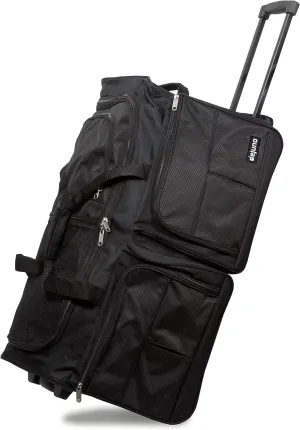 Dejuno 28-Inch Rolling Duffle Bag, Black, Large