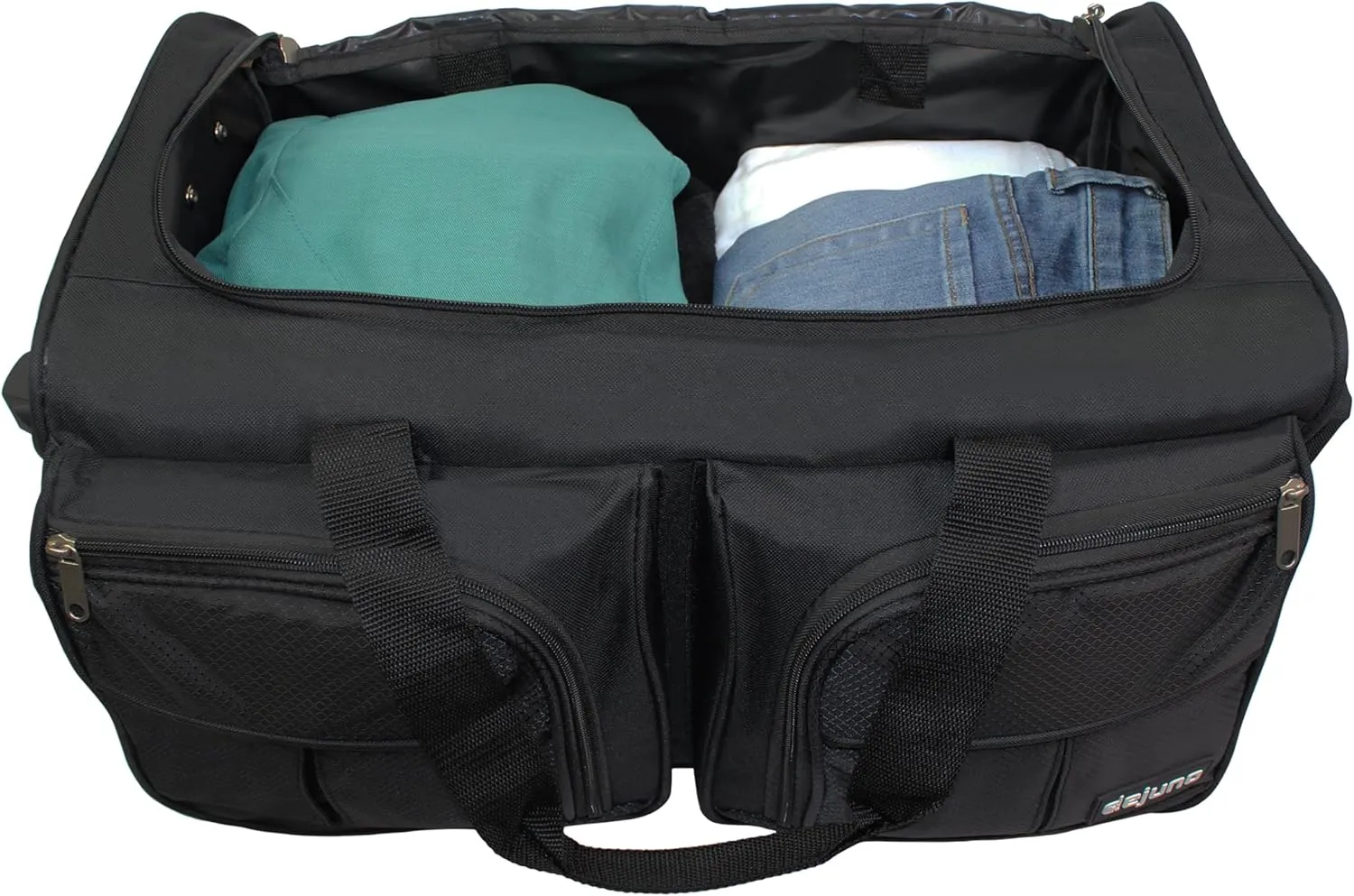 Dejuno 28-Inch Rolling Duffle Bag, Black, Large