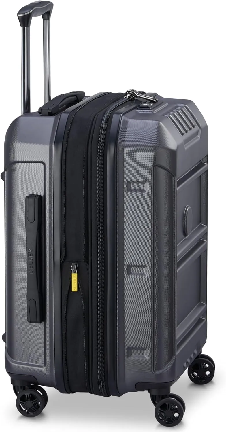 DELSEY PARIS Rempart Hardside Expandable Luggage with Spinner Wheels, Anthracite, Carry-On 19 Inch