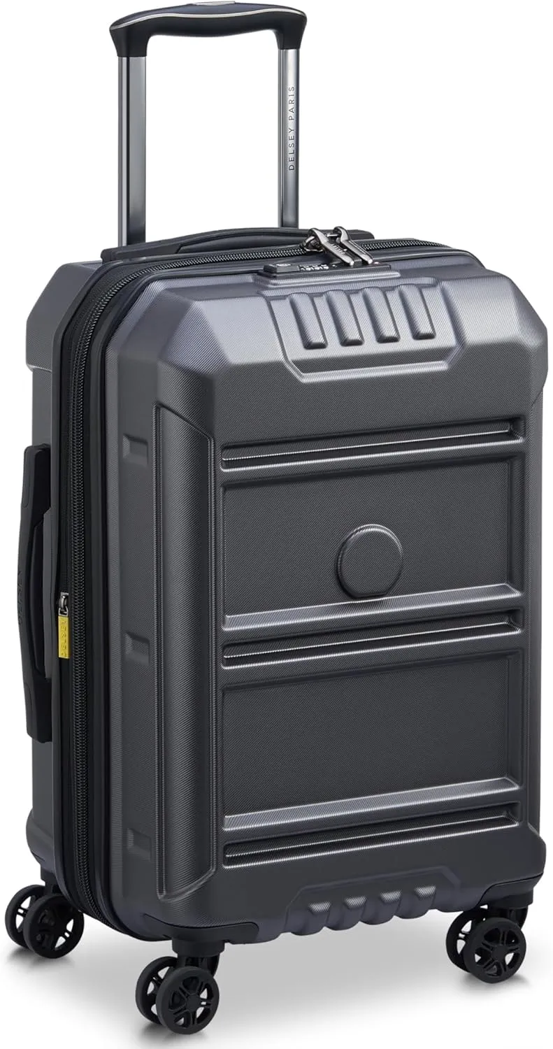 DELSEY PARIS Rempart Hardside Expandable Luggage with Spinner Wheels, Anthracite, Carry-On 19 Inch