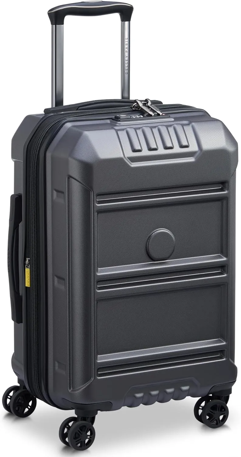 DELSEY PARIS Rempart Hardside Expandable Luggage with Spinner Wheels, Anthracite, Carry-On 19 Inch