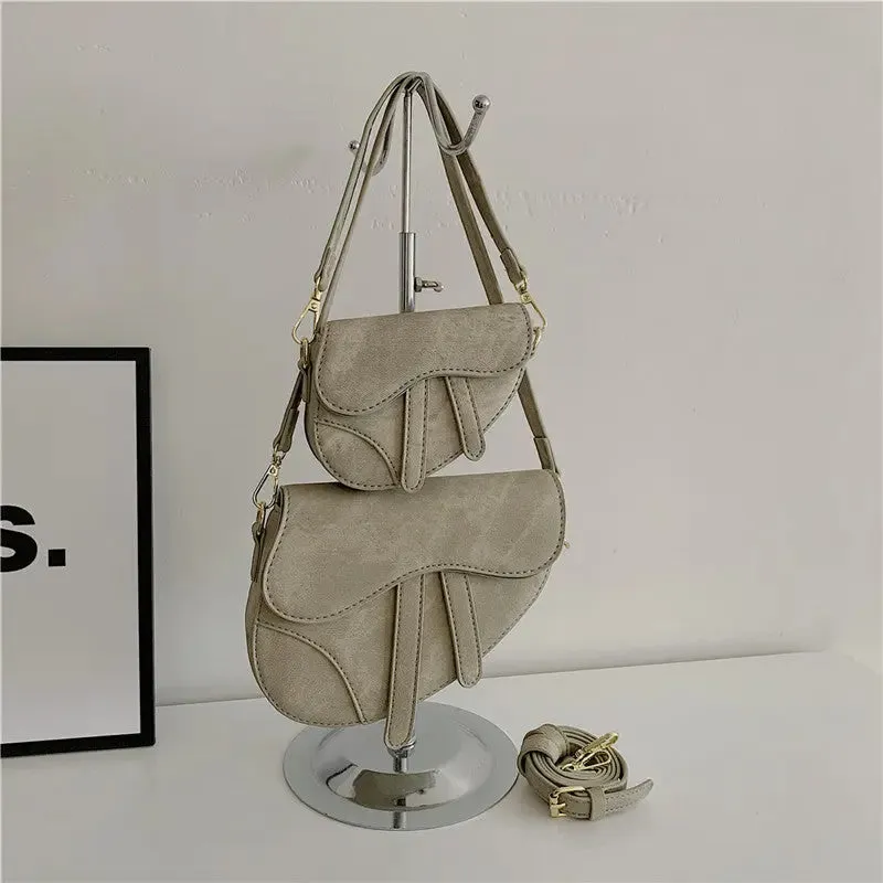 Denim Pattern Shoulder Saddle Bags
