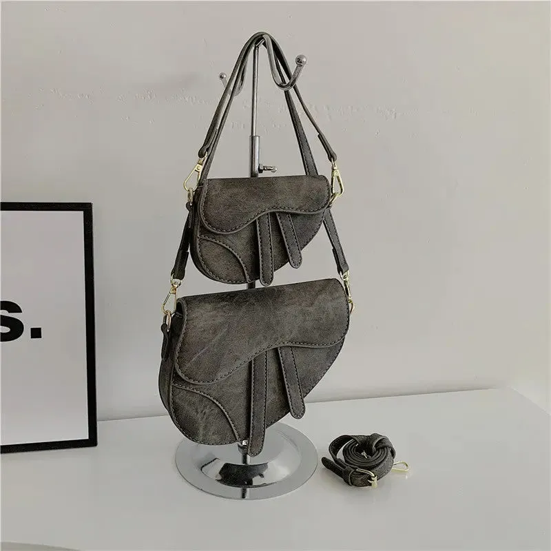 Denim Pattern Shoulder Saddle Bags
