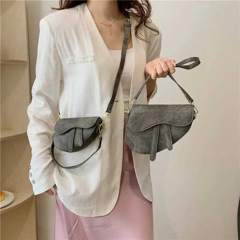 Denim Pattern Shoulder Saddle Bags