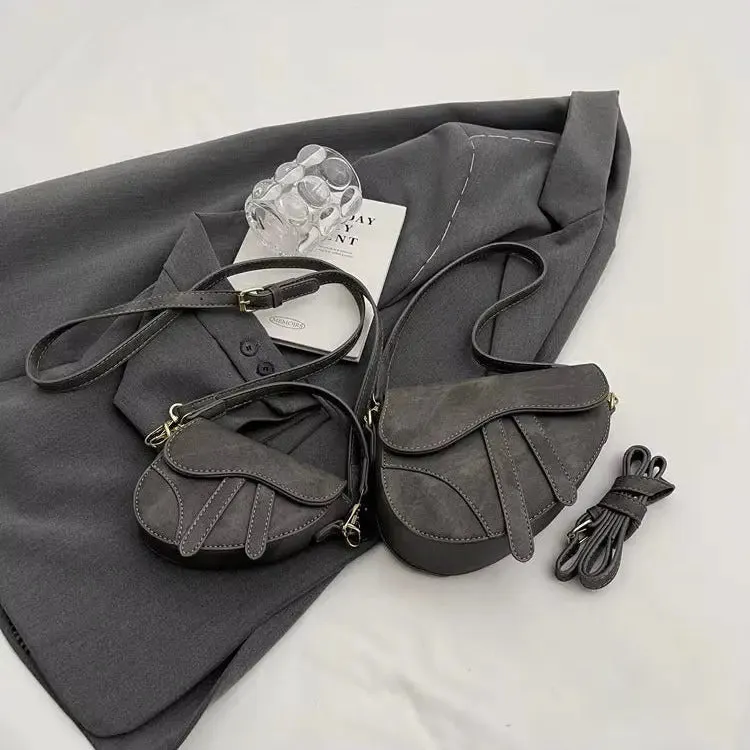 Denim Pattern Shoulder Saddle Bags