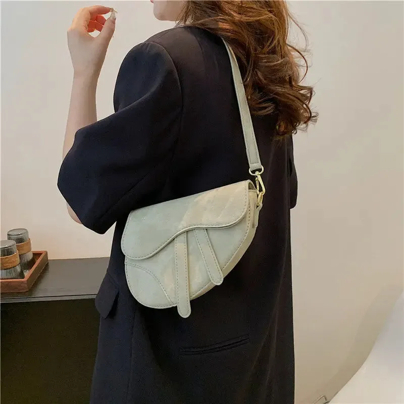 Denim Pattern Shoulder Saddle Bags
