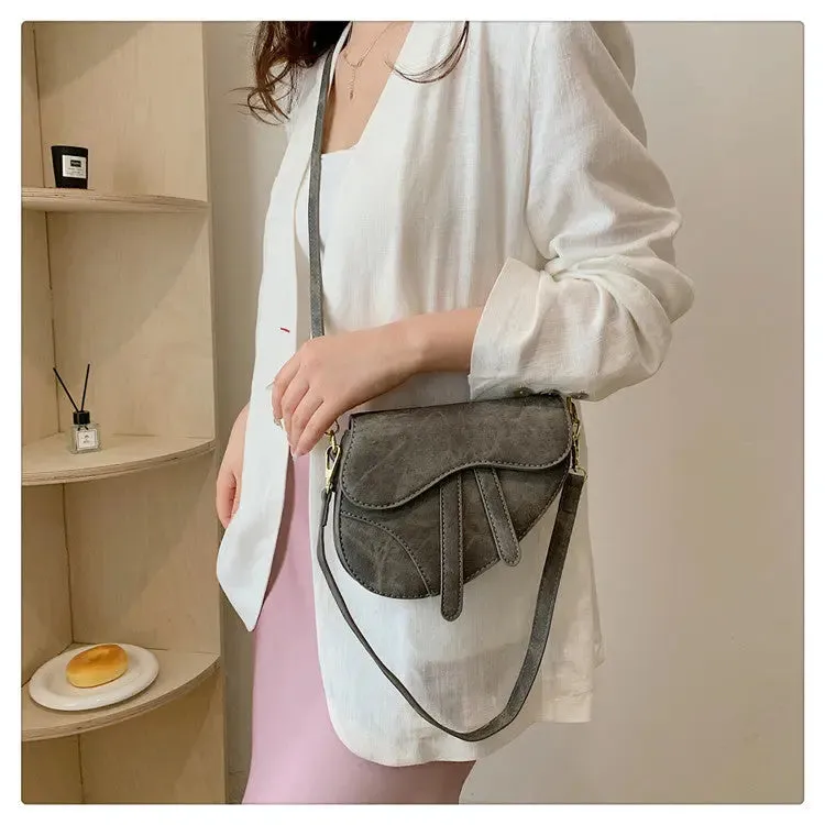Denim Pattern Shoulder Saddle Bags