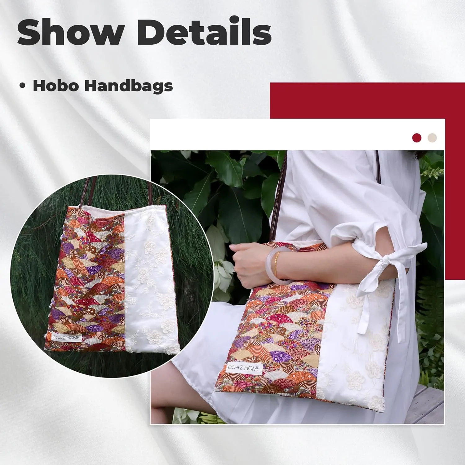 DGAZ Designer Hobo Bags for Women, Large Shoulder Bags, Luxury Tote Bag with Zipper