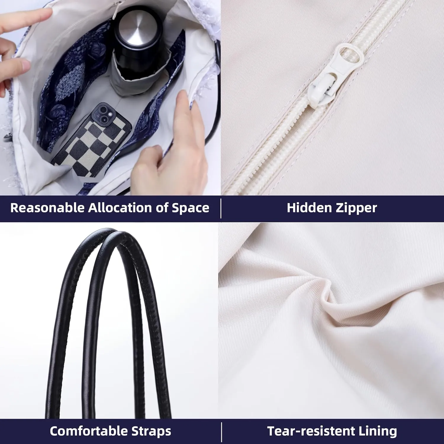DGAZ Designer Hobo Bags for Women, Large Shoulder Bags, Luxury Tote Bag with Zipper
