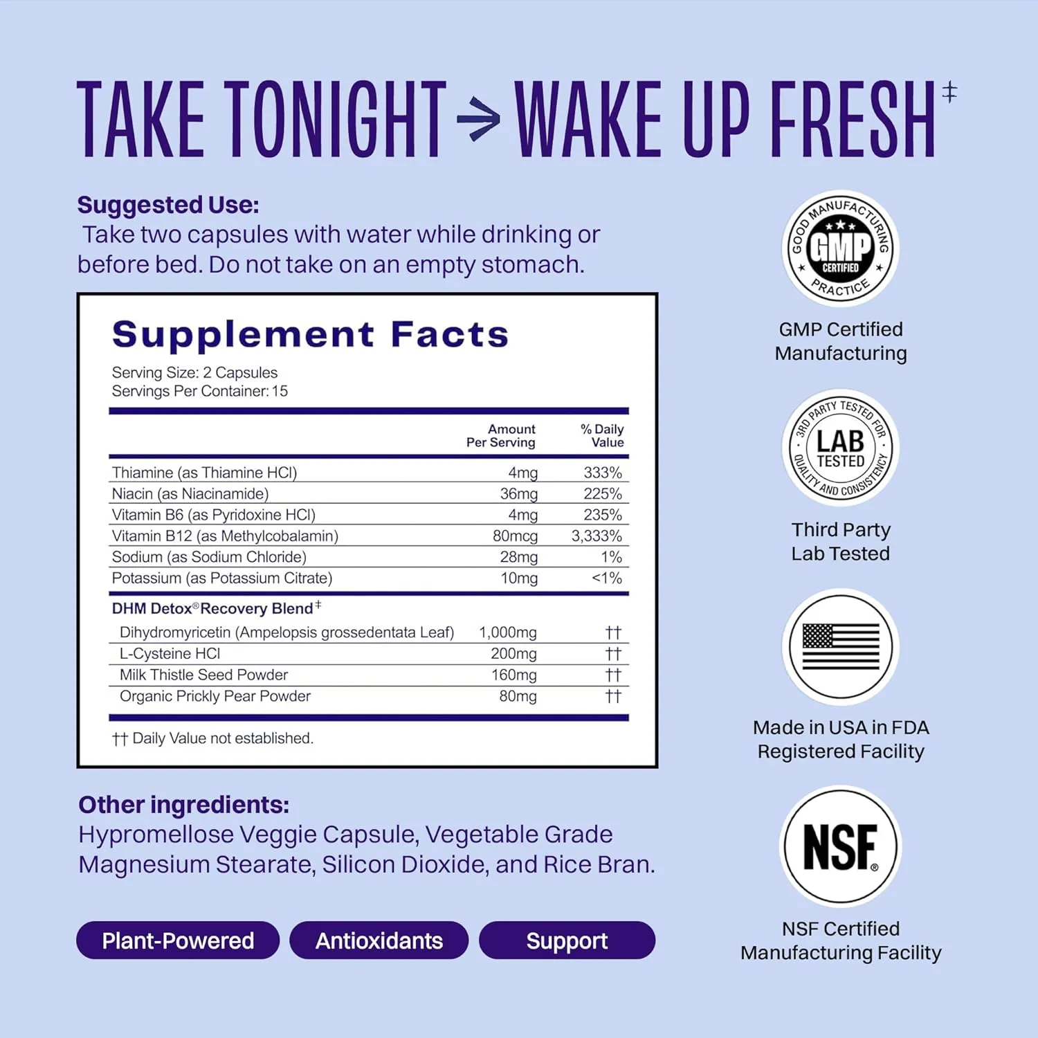 DHM Detox® - No Days Wasted® - New Look - Dihydromyricetin (DHM Supplement), Milk Thistle, Prickly Pear, B Vitamins, Hydration Electrolytes Blend-Take During Evening for Better Next Day and Recovery