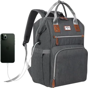 Diaper Bag Backpack:Baby Bag Large Tote Diaper bag for Boys and Girls, Men's Diaper Backpack, Women's Shoulder Mommy Bag, 2 Kids Nappy bag for mom and dad Gray