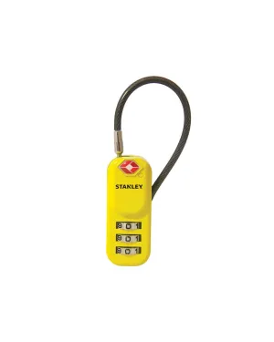 Digit Exclusive offer Stanley Padlock Boxing Day sale 3 Yellow Wire 20mm TSA Zinc Combination