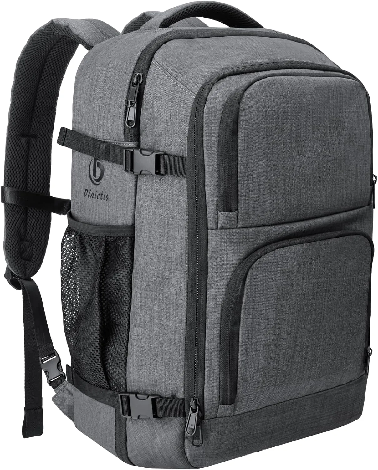 Dinictis 40L Travel Backpack Carry on Flight Approved, Backpack Suitcase for Travel, Personal Item Travel Bag fits 17 inch Laptop- Dark Grey