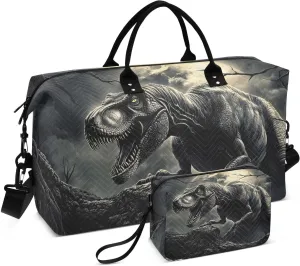 Dinosaur Moon Duffel Bag for Travel Gym Sport, Weekender Travel Bags Carry on Overnight Bag