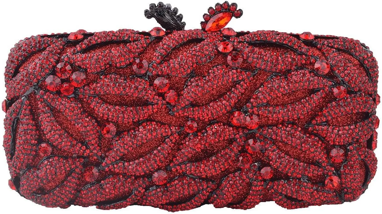 DJBM Women Lips Shaped Rhinestone Clutch Metal Crystal Evening Bags for Women Clutch Purse for Evening Party Cocktail
