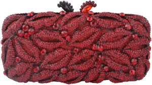 DJBM Women Lips Shaped Rhinestone Clutch Metal Crystal Evening Bags for Women Clutch Purse for Evening Party Cocktail