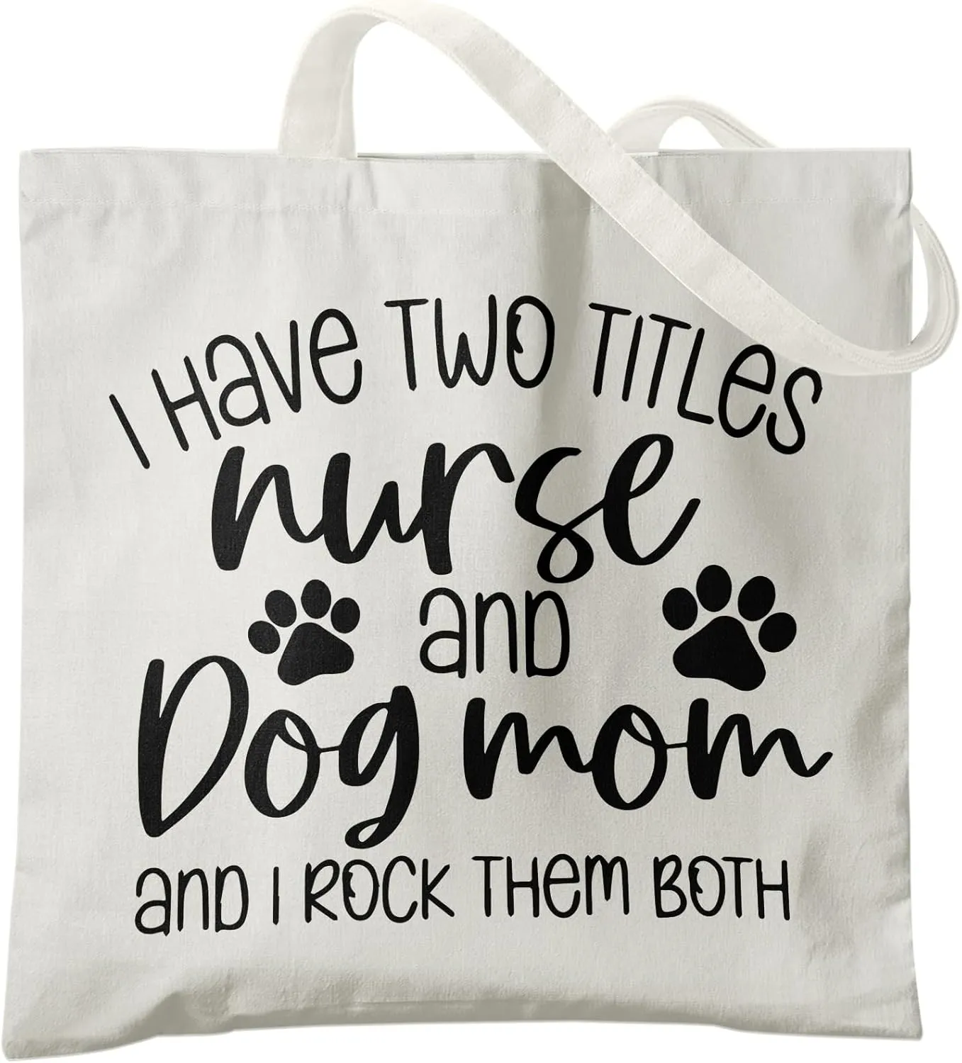 Dog Mom Canvas Tote Bags - Reusable Grocery Bags for Shopping, Funny Dog Lover Gifts for Women