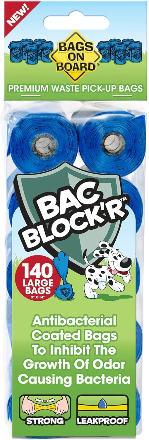 Dog Poop Bags | Strong, Leak Proof Dog Waste Bags | 9 x14 Inch Blue Bags