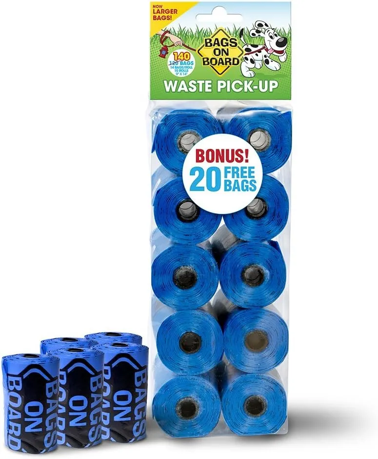 Dog Poop Bags | Strong, Leak Proof Dog Waste Bags | 9 x14 Inch Blue Bags