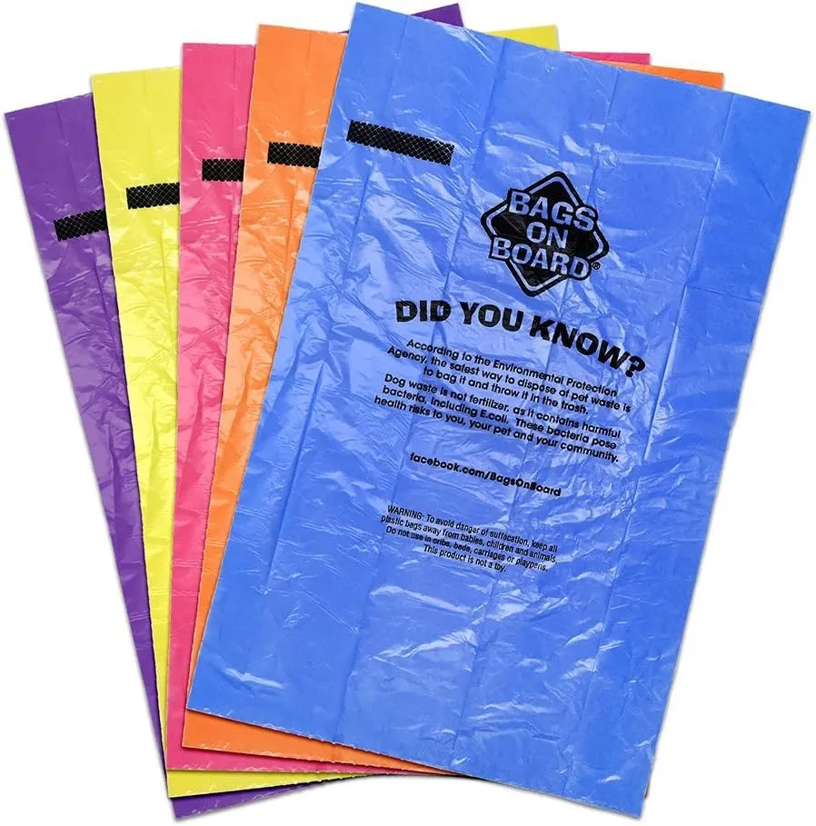 Dog Poop Bags | Strong, Leak Proof Dog Waste Bags | 9 x14 Inches, 140 Assorted Color Bags, Rainbow, (Model: 3203940044)