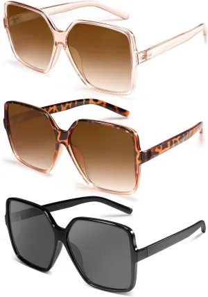 Dollger Oversized Square Sunglasses for Women Big Large Wide Fashion Shades for Men UV Protection Unisex