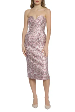 Donna Morgan Strapless Metallic Evening Dress