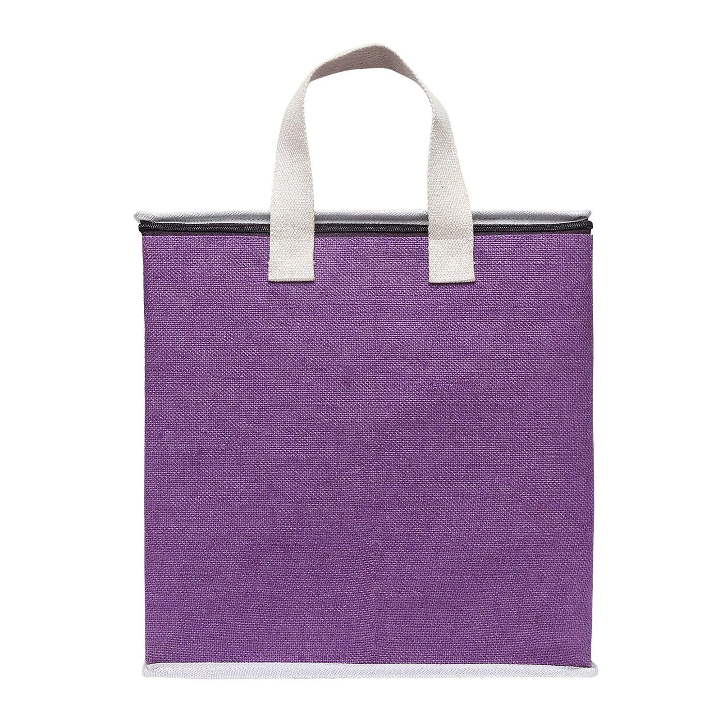 DOUBLE R BAGS Laminated Jute Shopping bags with Dual Zippers