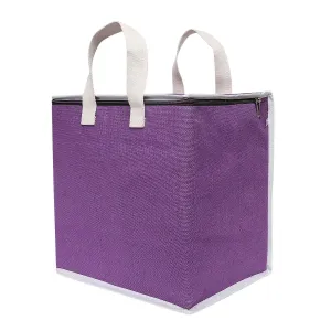 DOUBLE R BAGS Laminated Jute Shopping bags with Dual Zippers