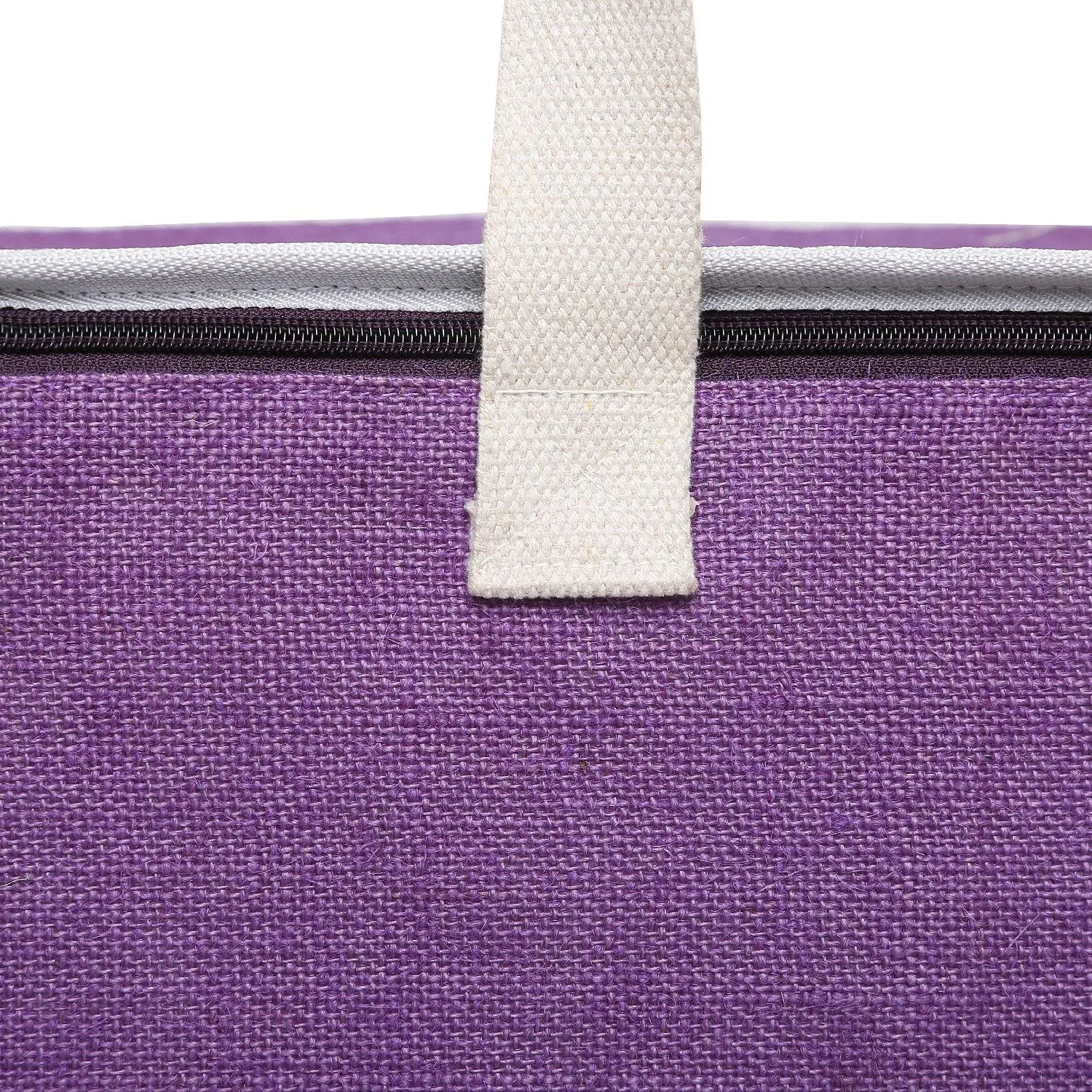 DOUBLE R BAGS Laminated Jute Shopping bags with Dual Zippers