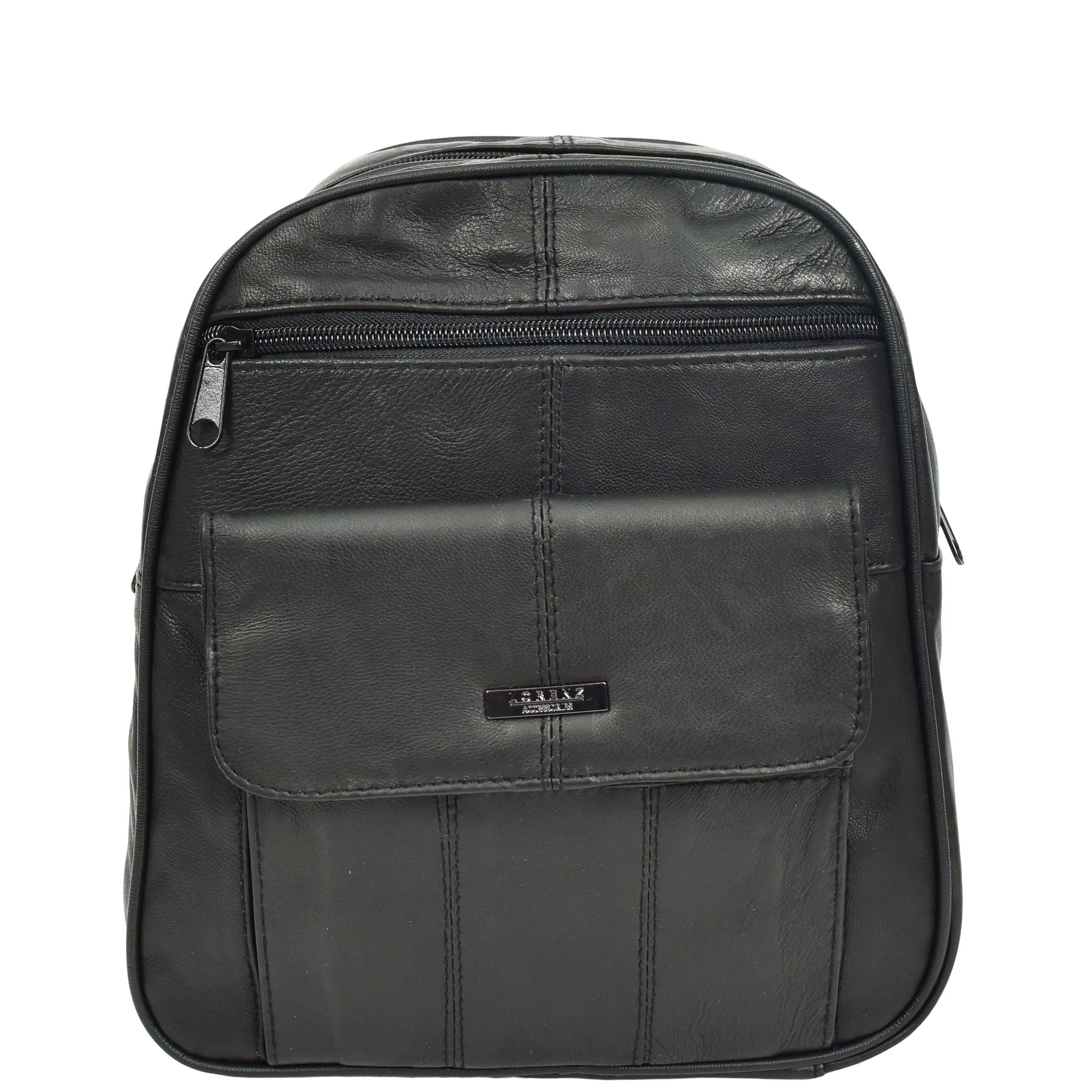 DR670 Women's Medium Size Backpack Leather Daypack Bag Black