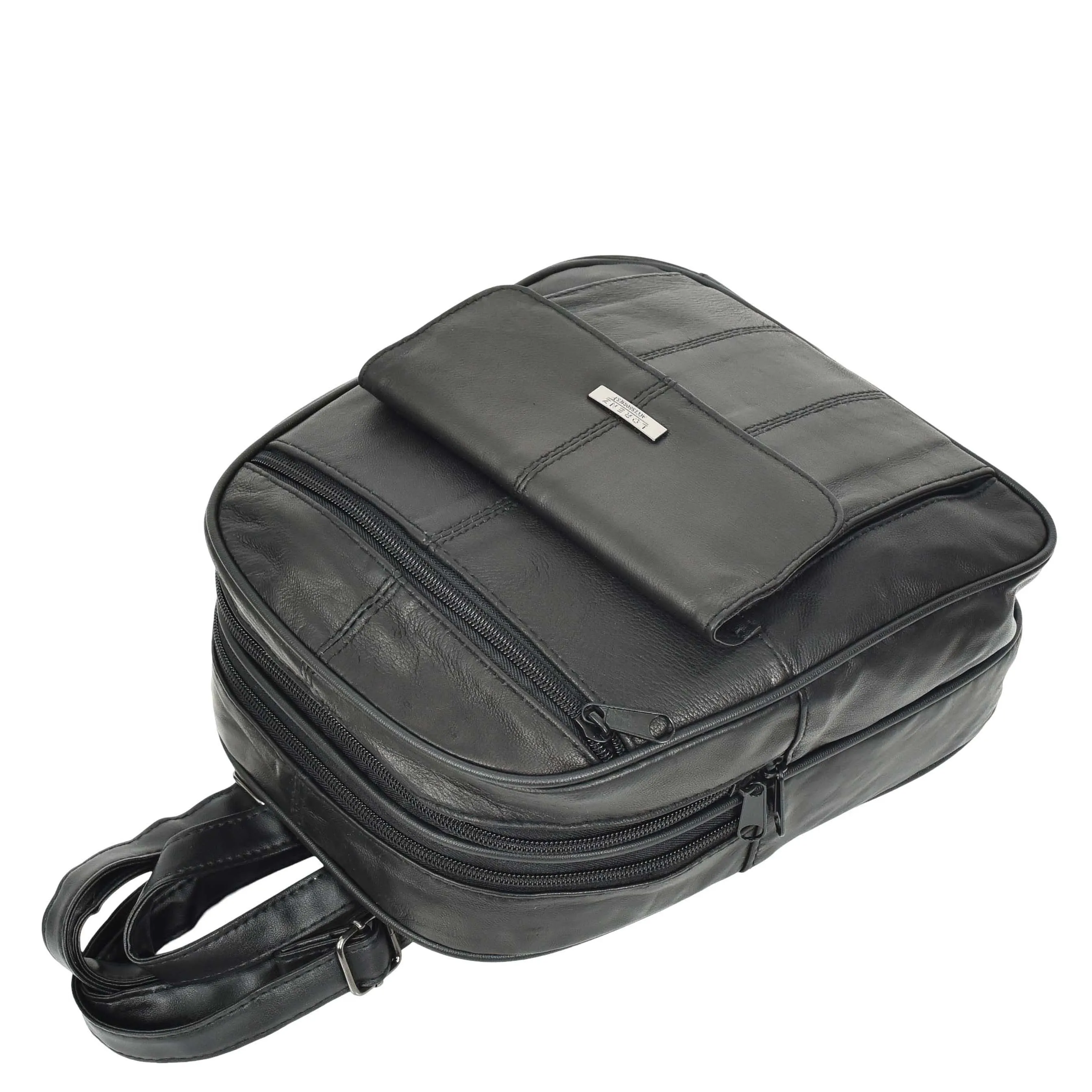 DR670 Women's Medium Size Backpack Leather Daypack Bag Black